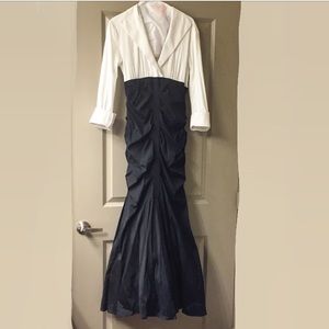 Xscape black and white formal mermaid dress size 2